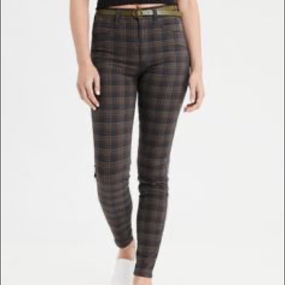 AE super high rise plaid Jegging